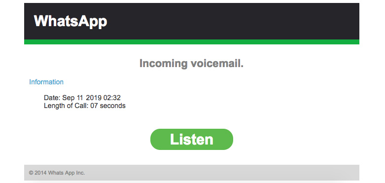 whatsapp missed voicemail
